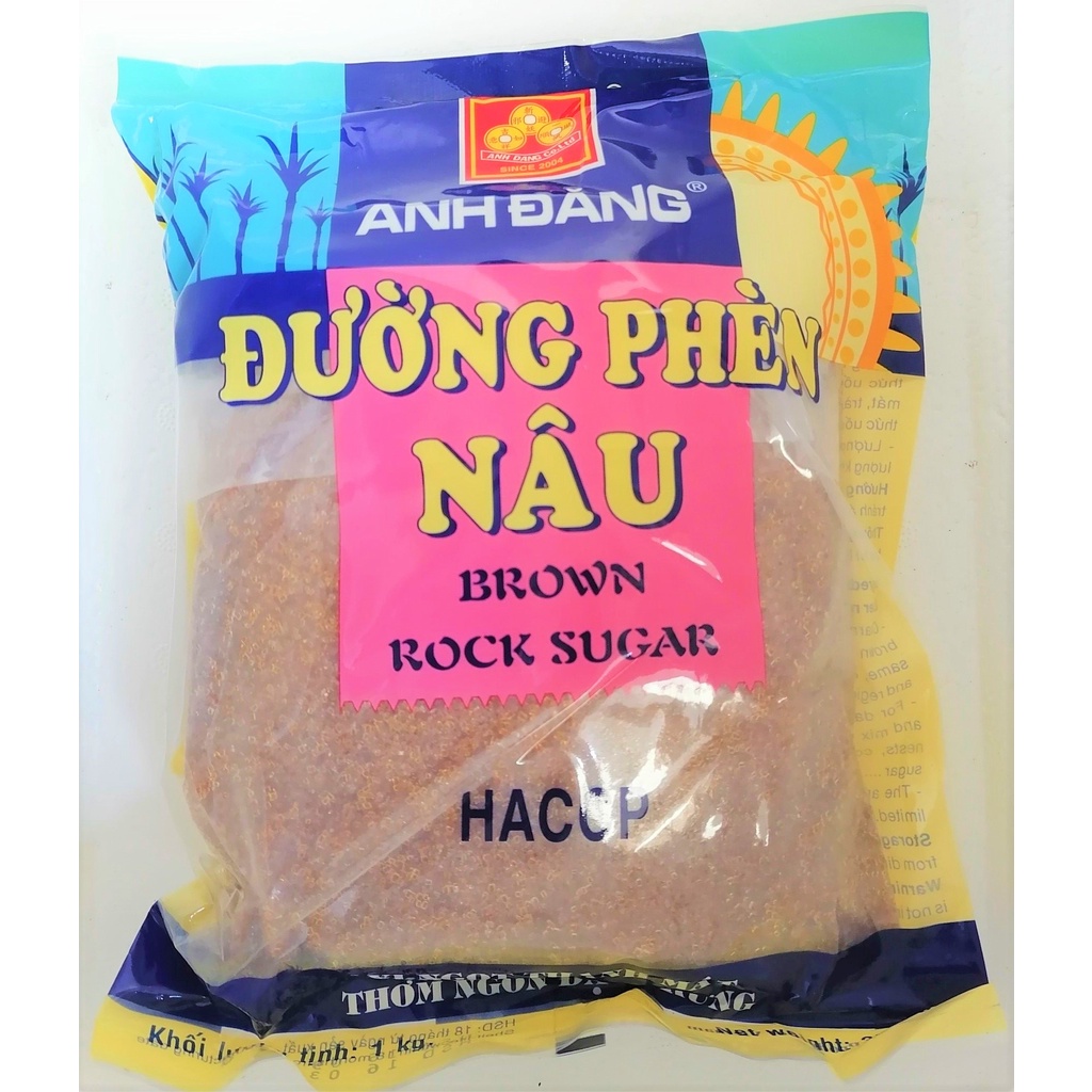 [Túi 1 Kg] ĐƯỜNG PHÈN NÂU [VN] ANH ĐĂNG Brown Rock Sugar