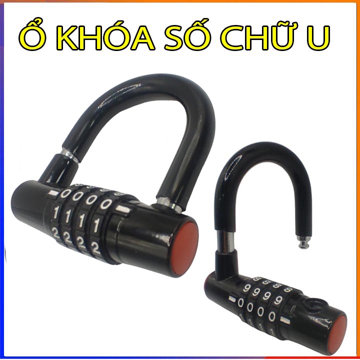 Khóa chữ U MÃ SỐ bảo mật - Khóa số có mật mã hình chữ U lõi đồng cao cấp không cần chìa bảo mật 4 số an toàn