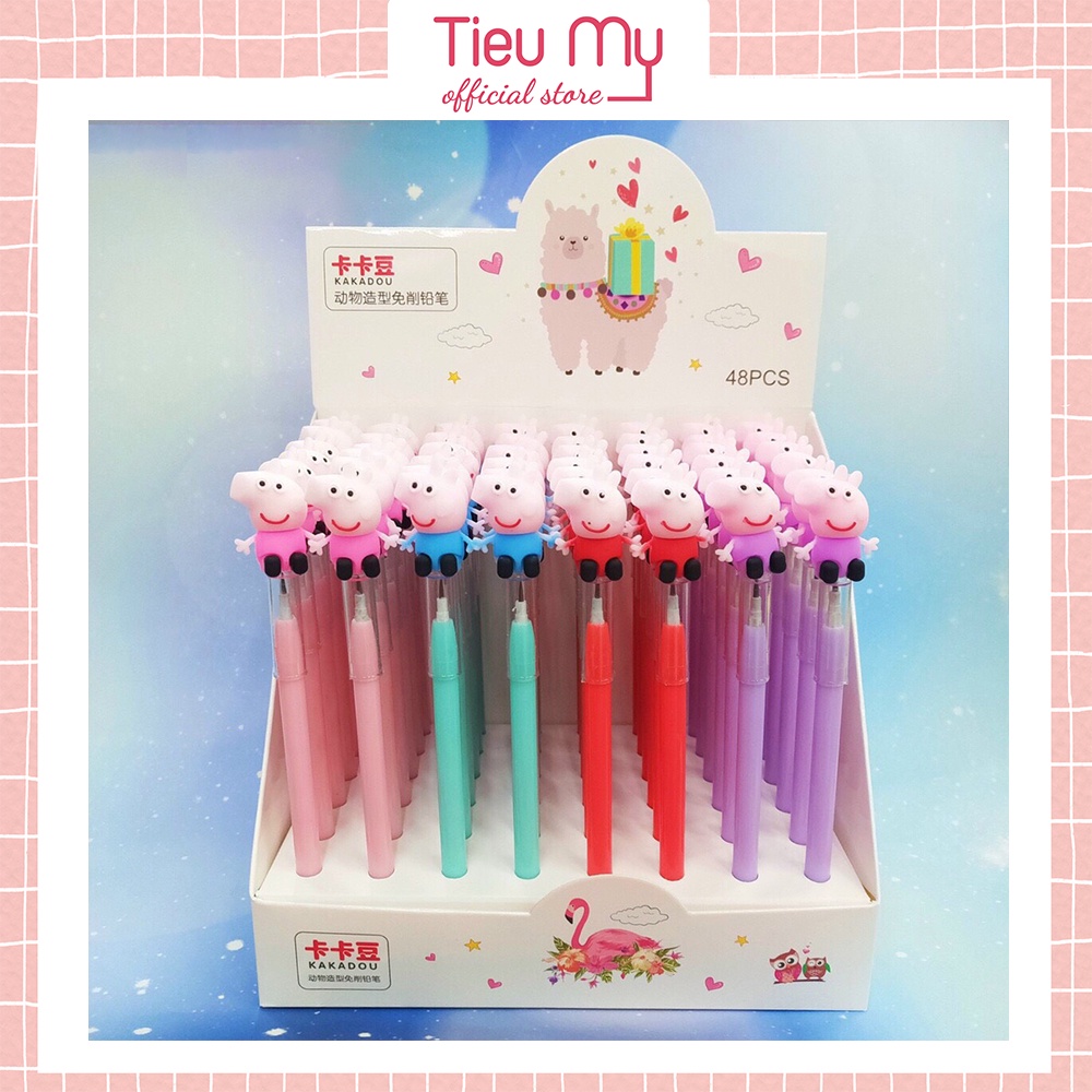 Bút chì khúc học sinh TieuMy siêu nhân, peppa pig ngòi thay đa năng dụng cụ học tập dễ thương