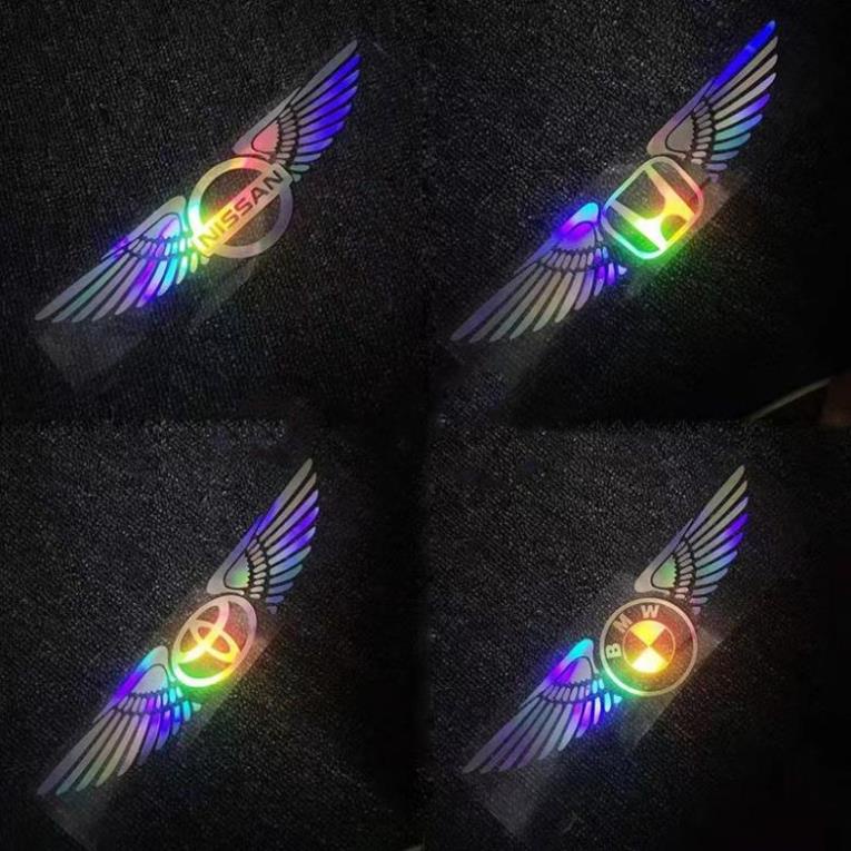 Tem Dán Mui Xe Trang Trí Xe Ô Tô Laser Phản Quang - Logo Hãng Xe