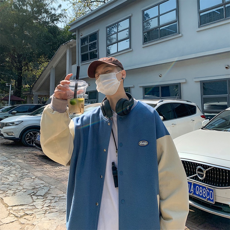 Áo khoác bóng chày dáng rộng thời trang dành năng động cho nam