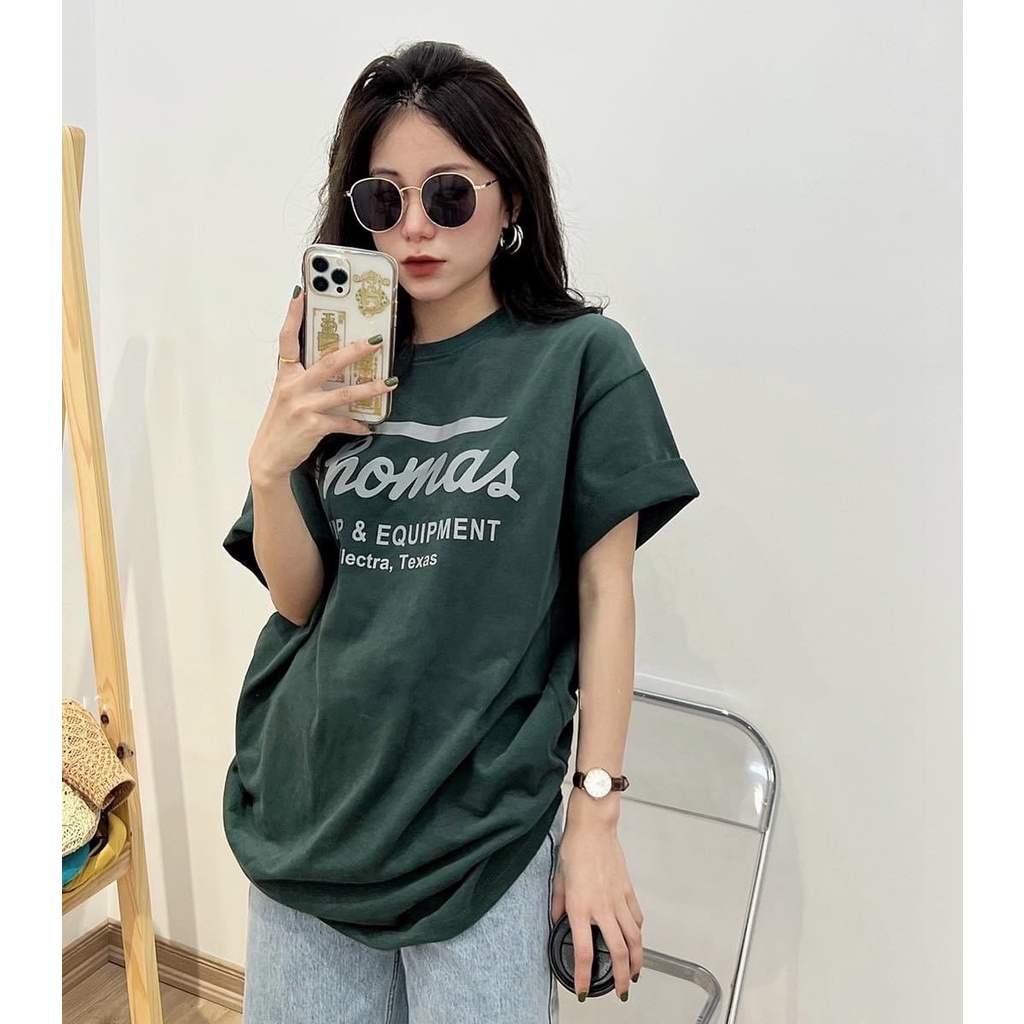 Áo Phông 3158 Dáng Rộng In Chữ Thomas Chất Cotton Khô Nam Nữ Mặc Đều Xinh | BigBuy360 - bigbuy360.vn