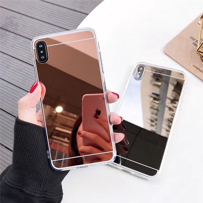 Fashion Luxury Rose Gold Mirror Case for iPhone 6 6s 7 8 Plus Phone Case iPhone XS Max XR X 11 Pro Max Cover