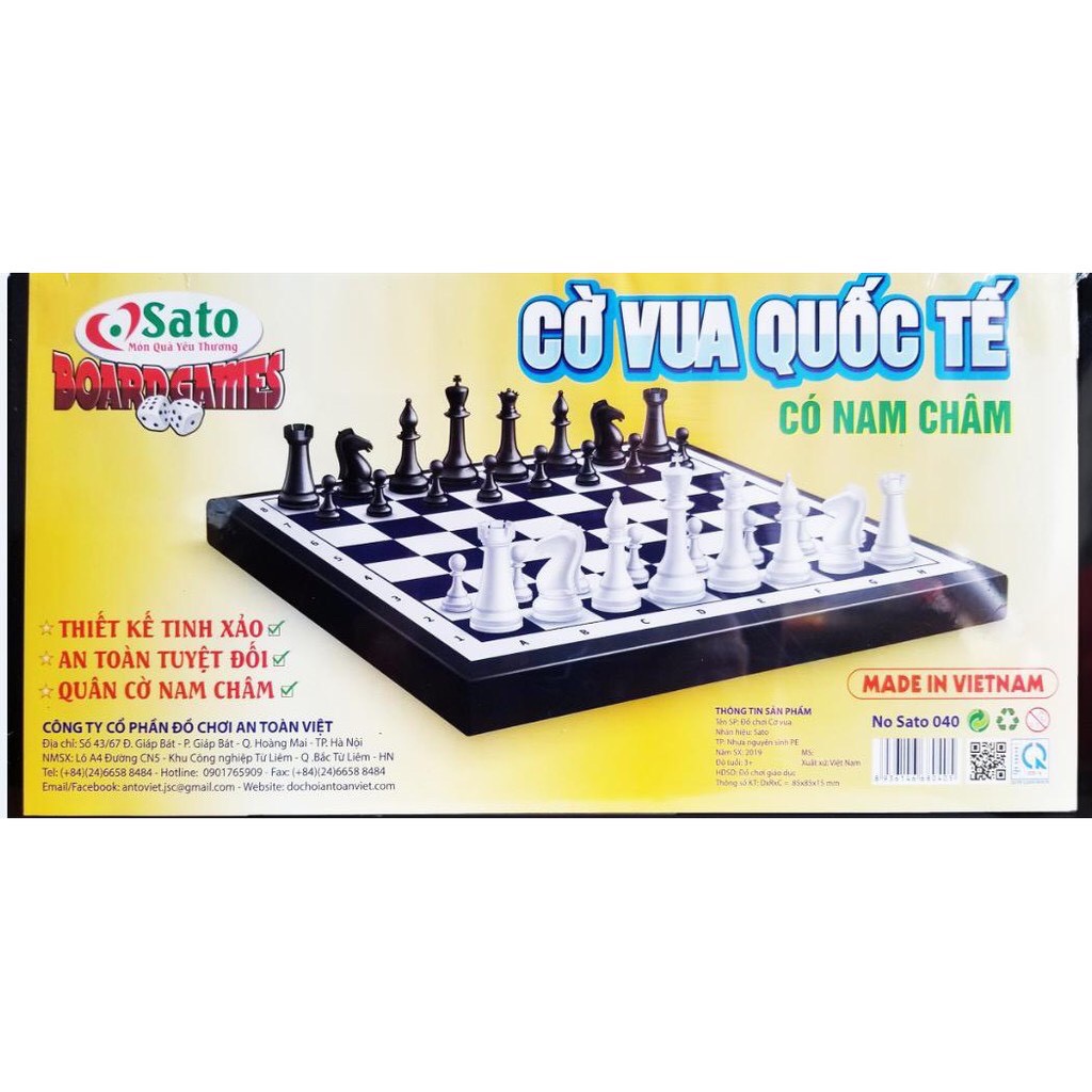 CỜ VUA QUỐC TẾ SATO040 ( CÓ Nam Châm) BÀN LỚN 31X31 CM