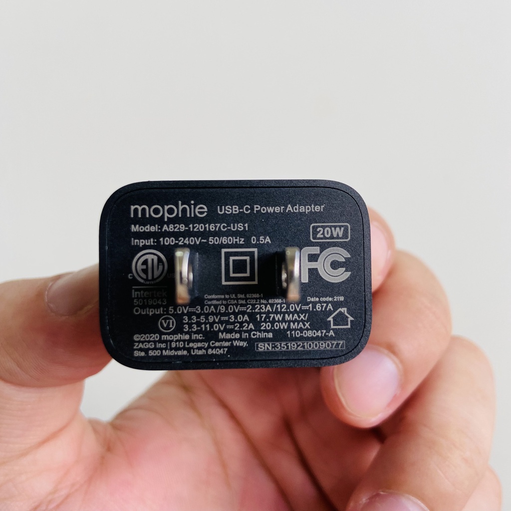 Củ sạc Mophie 20w sạc nhanh ip/tablet táo chuẩn PD