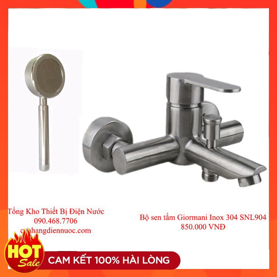 Trọn bộ sen tắm GIORMANI nóng lạnh Inox 304 kèm bộ bát sen tăng áp SNL906-VHS08