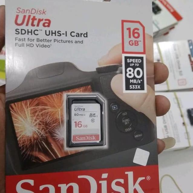 SANDISK Thẻ Nhớ Sdhcard 16gb 80mbps Class 10 / Sd 16gb 80mb / S | BigBuy360 - bigbuy360.vn
