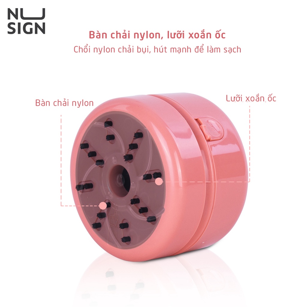 Máy hút bụi bàn mini để bàn tiện lợi Nusign - Hồng/Trắng/Xanh ngọc - 1 chiếc - NS198