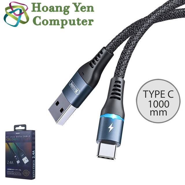 [RC-152a] Cáp Sạc Nhanh TYPE C Remax RC-152a cho ANDROID Dài 1M (Dây Dù, Có Đèn Led ) - MÀU SẮC NGẪU NHIÊN