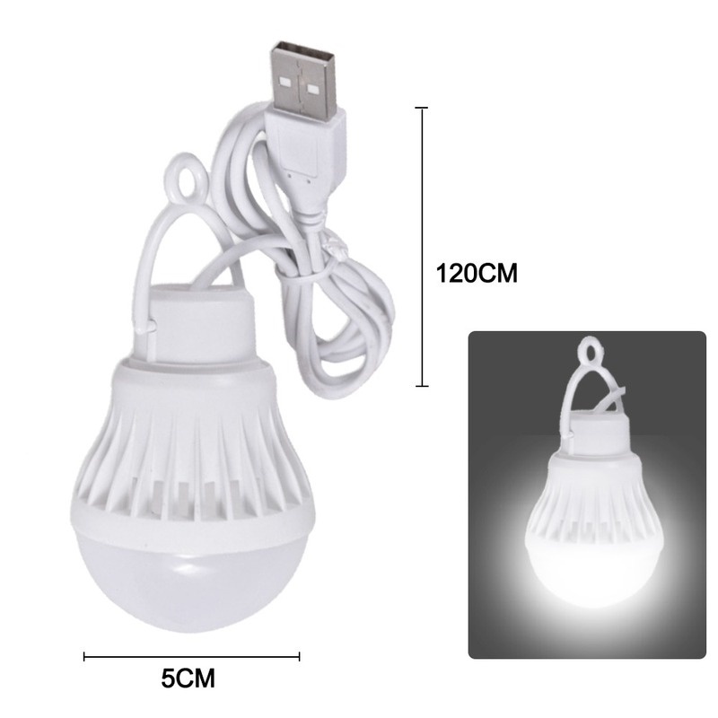 1 Bóng Đèn LED Sạc USB 5W Điện Áp Thấp Mang Đi Cắm Trại/Du Lịch Tiện Dụng