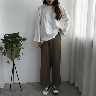 Áo Tay Dài LONG SLEEVE BASIC Màu Trắng Unisex