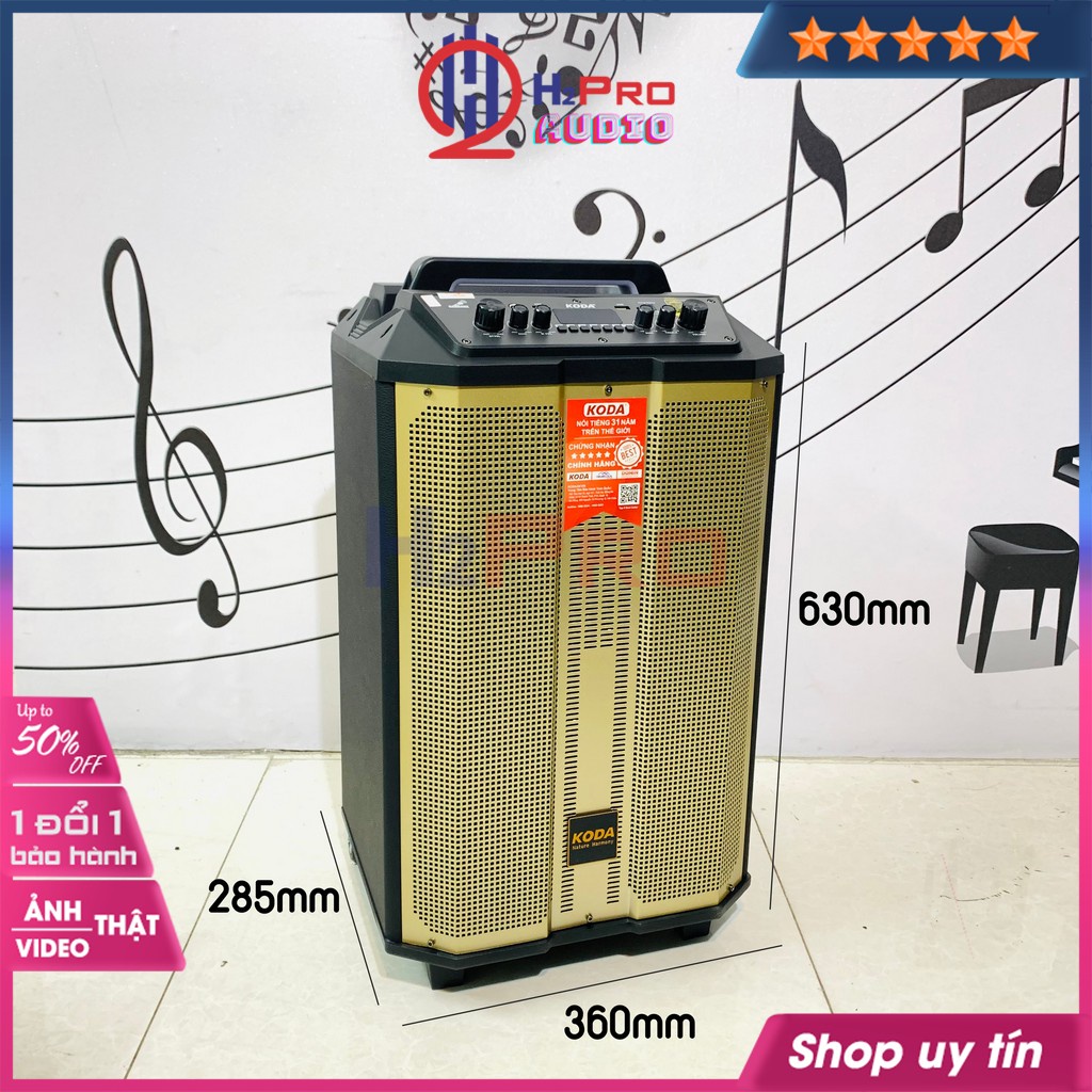 Loa di động karaoke bluetooth, loa kẹo kéo karaoke KODA KD-1221 bass 30-500W-hát cực hay, Tặng 2 mic ko dây-Shop H2pro