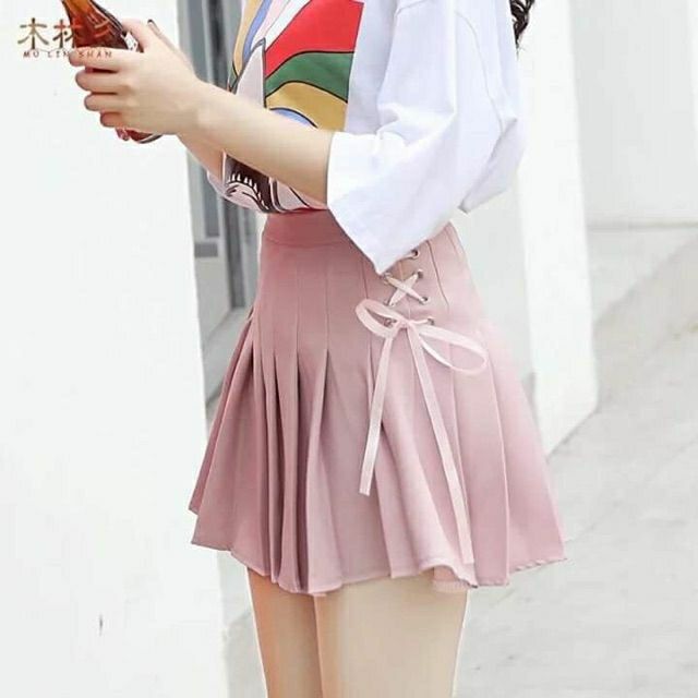 Chân váy TENNIS ULZZANG phối dây xỏ bên | BigBuy360 - bigbuy360.vn