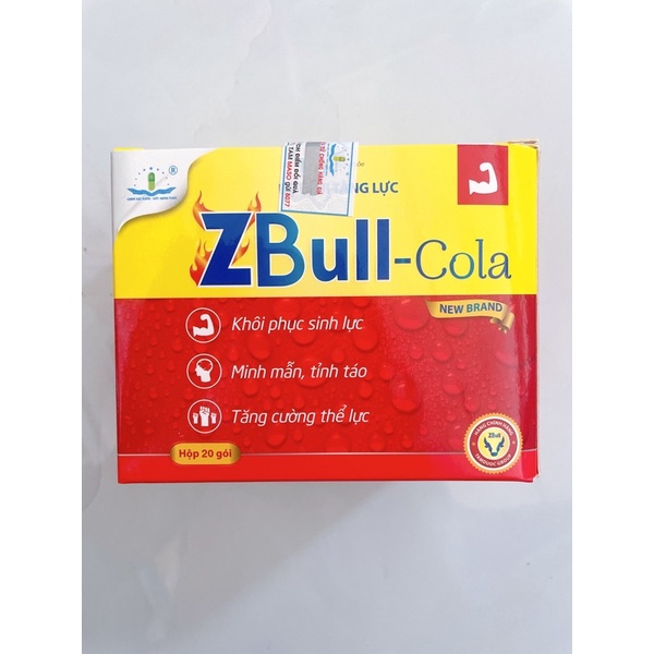 Bột sủi tăng lực ZBULL COLA Hộp 20 gói