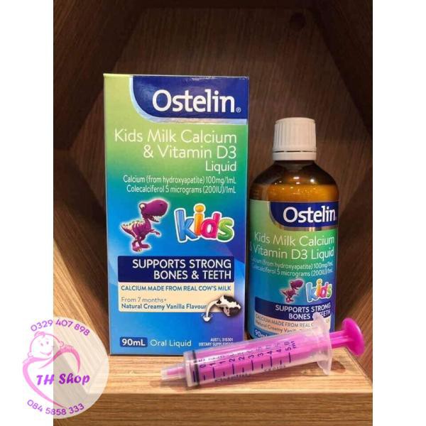 Ostelin Kid Milk Calcium & Vitamin D3 Liquid, Canxi Ostelin, Canxi Ostelin Nước