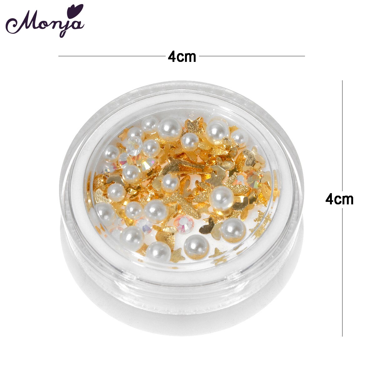 [Hàng mới về] Phụ kiện hạt sequin 3D Monja trang trí móng hình bướm hoa lá chuồn chuồn ngọc trai kim cương giả 3 kiểu