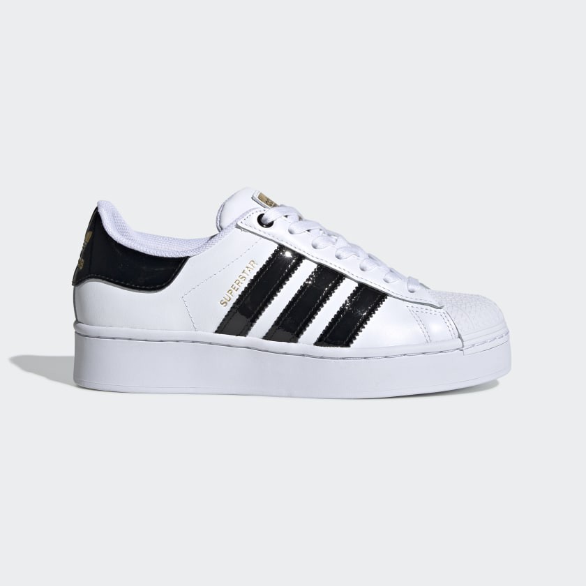 Giày Sneaker Superstar Adidas trắng sọc đen tem vàng bold auth có sẵn