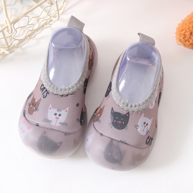 Giày tập đi bún hoạt hình chống trơn trượt siêu mềm cho bé trai bé gái