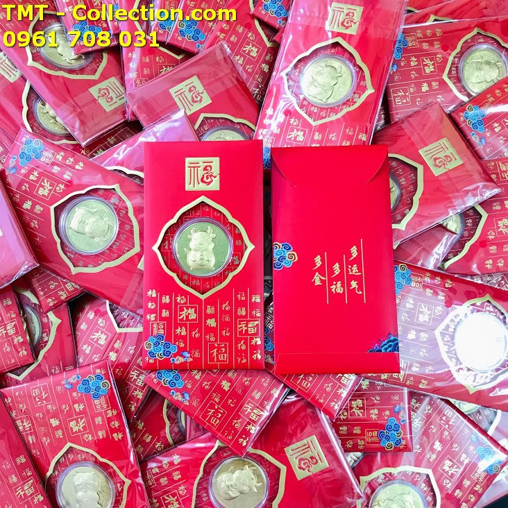 Bao lì xì đồng xu con Trâu cute mạ vàng 2021 (mẫu giao ngẫu nhiên) -SP005044 | BigBuy360 - bigbuy360.vn