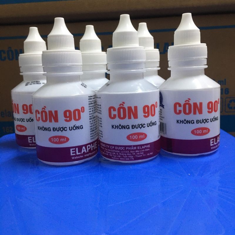 combo 5 chai cồn 90 độ - 100ml(hộp dày)
