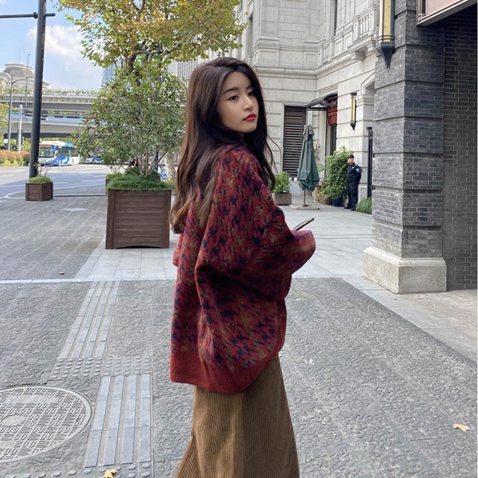 Áo Len Nữ Dài Tay Cổ Tròn Form Rộng Thời Trang Hàn