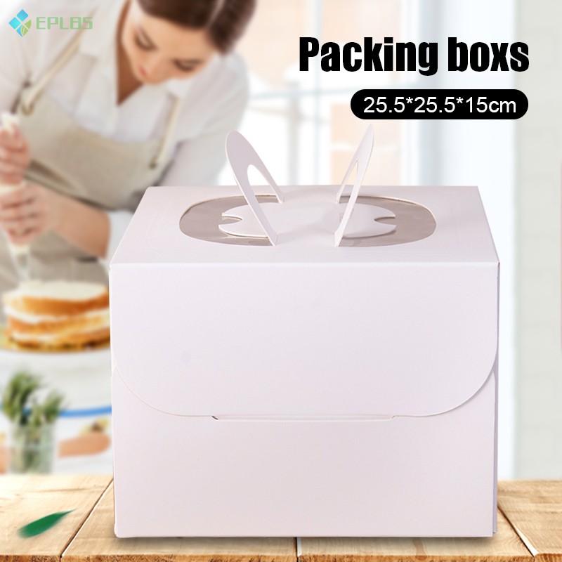 Hộp Nướng Bánh 8 Inch Màu Trắng Phong Cách Châu Âu Tiện Dụng