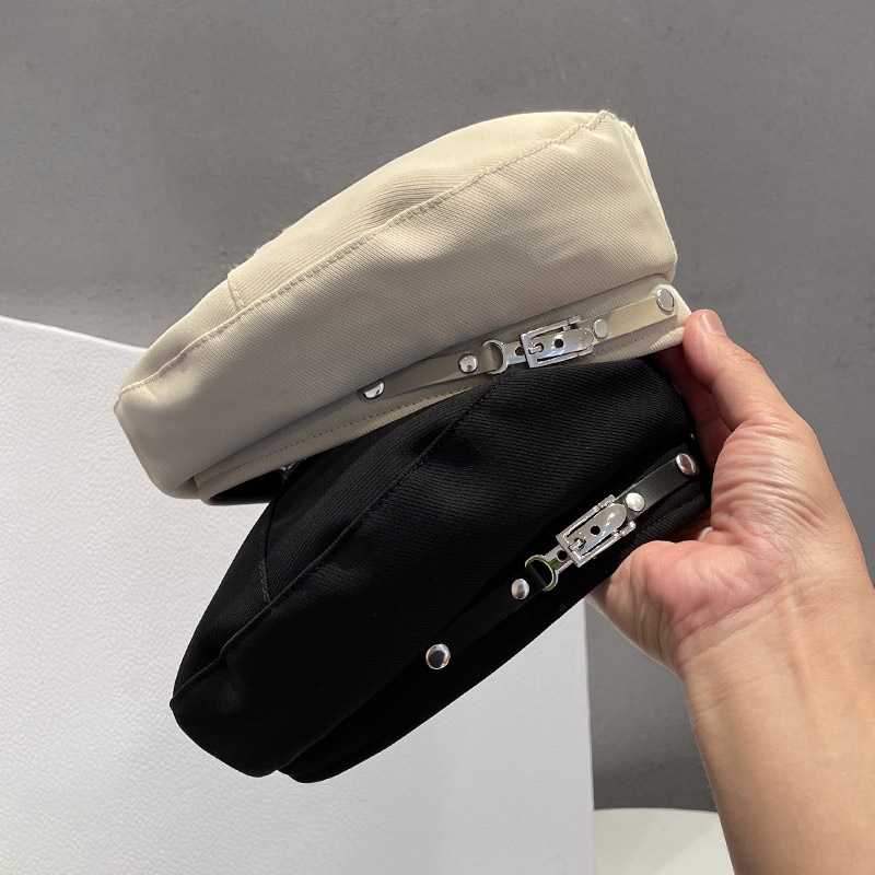 (Hàng Có Sẵn) Mũ Beret Nhật Bản Ngọt Ngào Dễ Phối Đồ Có Khóa Kim Loại Phong Cách Retro Xuân Thu Cho Nữ