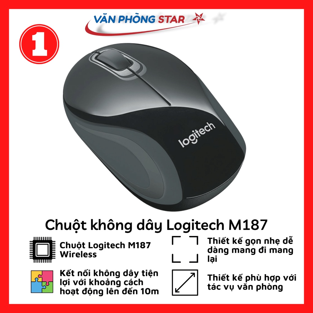 Chuột không dây Logitech M187 chính hãng