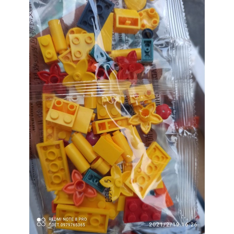 Bộ lego cầu trượt bi lăn gạch vòng quay mặt  trời ( tặng đế ghép)