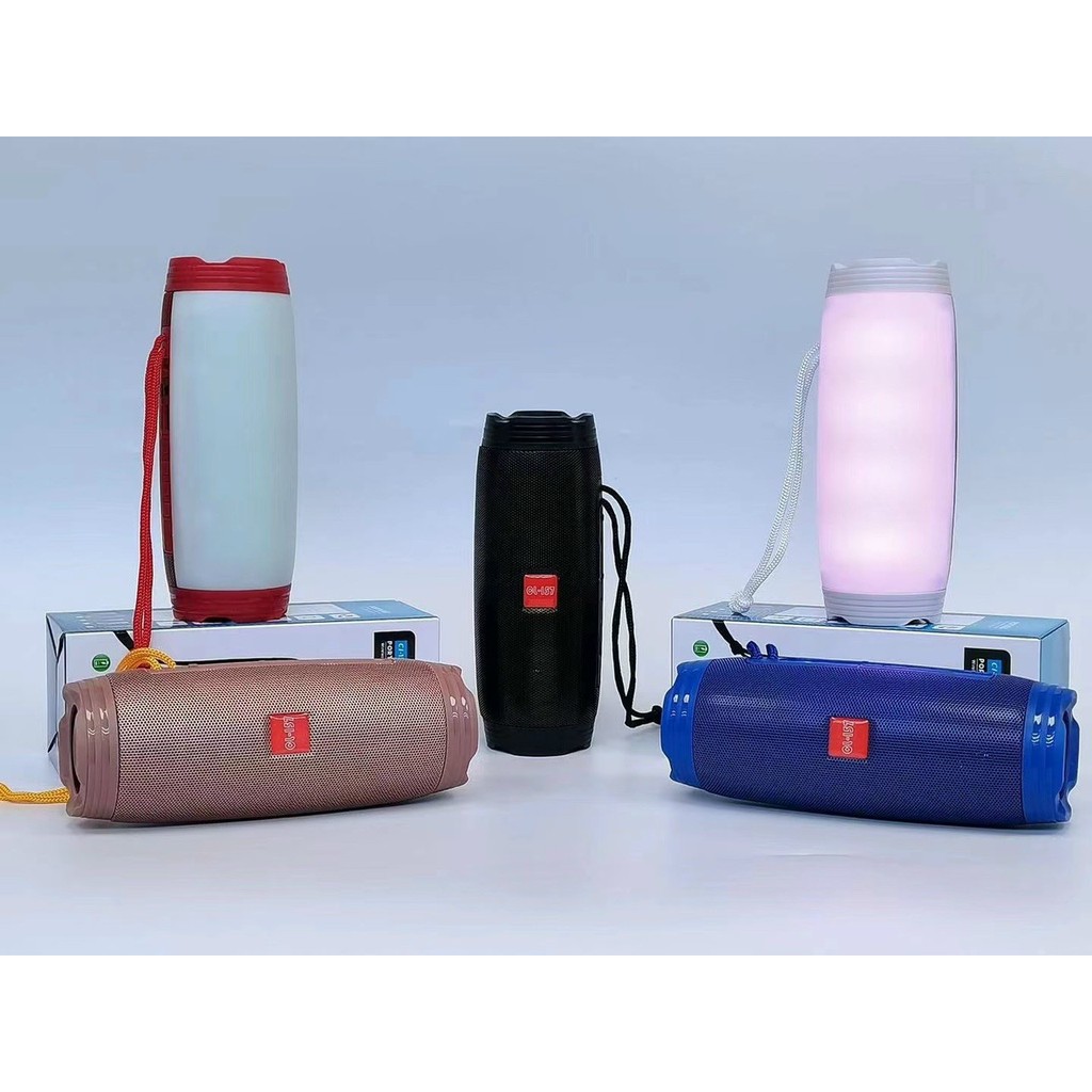 Loa bluetooth giá rẻ mini nghe nhạc CL157 vỏ nhôm có đèn Led 7 màu nhấp nháy theo nhạc hỗ trợ USB FM