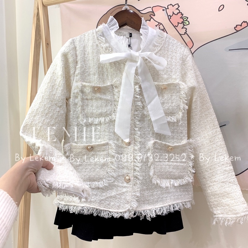 Áo Dạ Tweed Hoàng Gia 2 Lớp Hàng QCCC Khuy Vàng Đồng Chất Dạ Dày Mịn Không Ngứa [ Ảnh Thật Và Video Lekemqc]