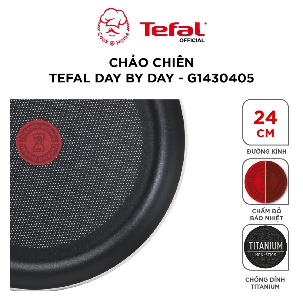 Chảo chống dính đế từ Tefal Day by Day 24cm G1430405 - 28cm G1430605