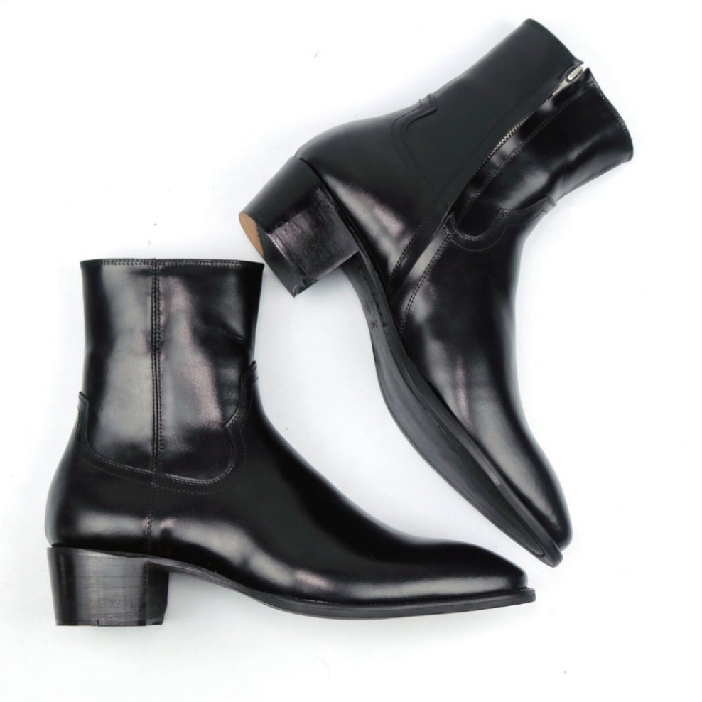 Giày Zip Boots Nam DECEMBER Da Bò Nguyên Tấm đế phíp gỗ cao cấp