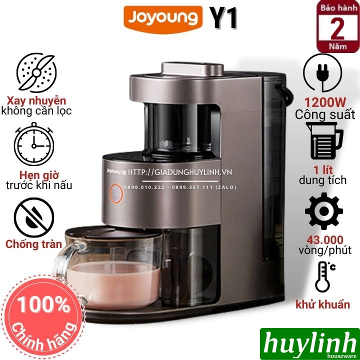 [Mã 33ELSALE hoàn 7% đơn 300K] Máy làm sữa hạt đa năng cao cấp Joyoung Y1 - 1 lít - 1200W - Tặng cối xay khô