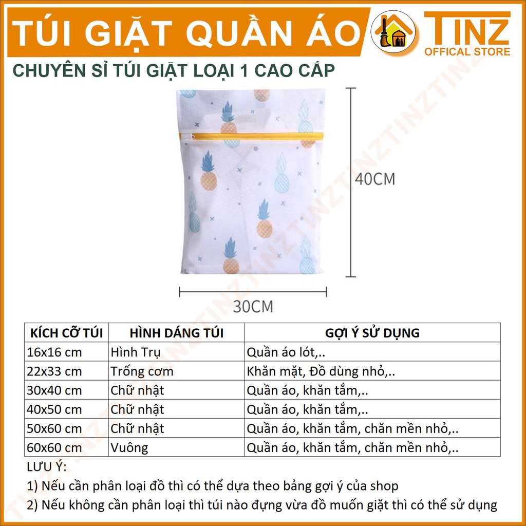 Túi Giặt TINZ VN Trái Thơm, Túi Lưới Giặt Đựng Áo Quần Cao Cấp Dành Cho Máy Giặt