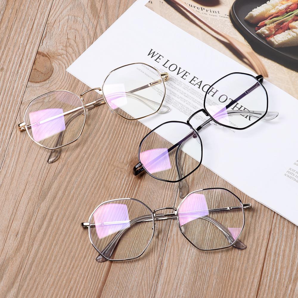 Mắt Kính Chống Ánh Sáng Xanh Hình Bát Giác Phong Cách Cổ Điển