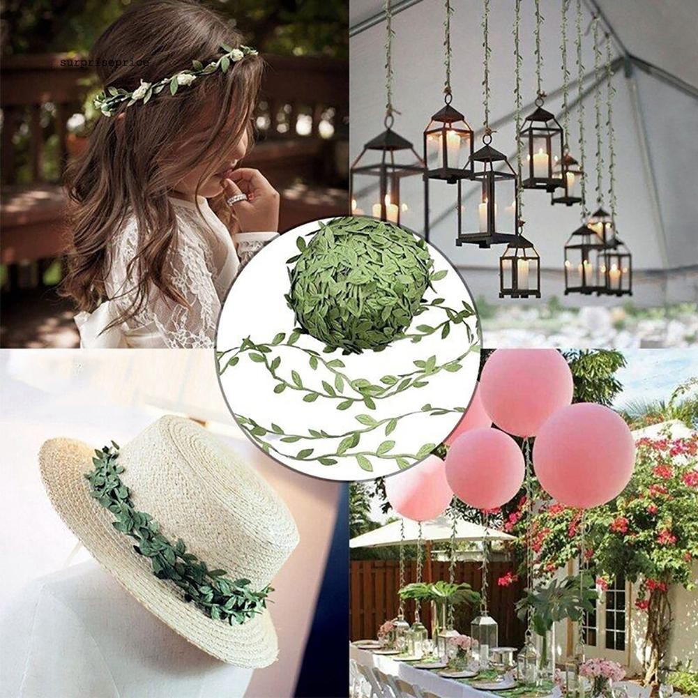 Cuộn dây mây lá cây nhân tạo sợi vải dành cho trang trí DIY đa năng tiện lợi 20m