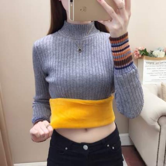 Áo Len Cổ Lọ ,Lót Lông Tay Dài