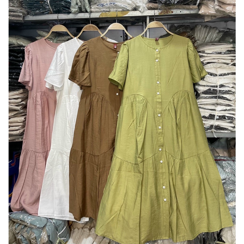 Váy maxi kiểu V.109, Váy babydoll cộc tay xòe bồng kèm váy 2 dây ngọt ngào - Thời trang nữ Chấm Bi | BigBuy360 - bigbuy360.vn