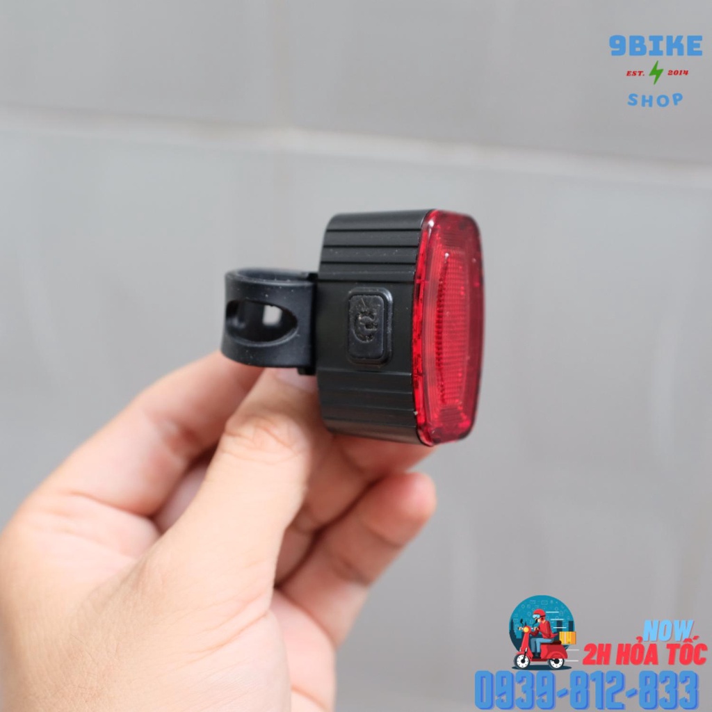 Đèn led đuôi xe đạp nhiều chế độ sáng bóng led báo hiệu xe phía sau sạc usb 038