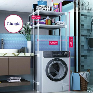 Kệ đựng dụng cụ 2 tầng cho máy giặt tiết kiệm không gian Euro Quality (Trắng)