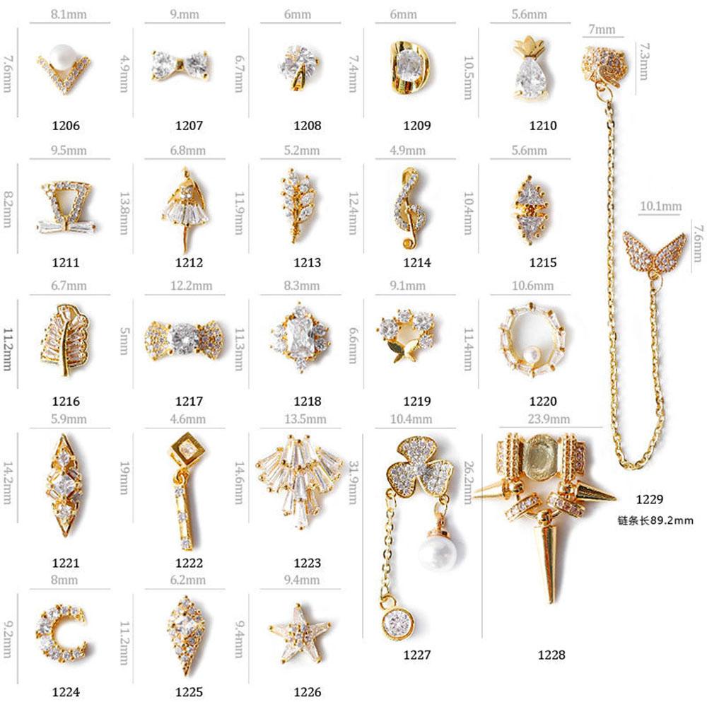Phụ Kiện Trang Trí Móng Tay 3D Bằng Hợp Kim Phong Cách Nhật Bản|Đồ Trang Trí. Phụ Kiện Trang Sức Trang Trí Móng Tay Xinh Xắn