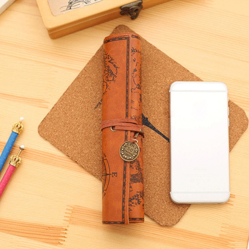 Túi Đựng Bút Bằng Da Mềm Phong Cách Vintage