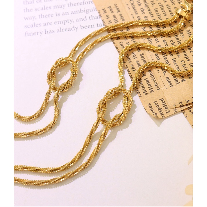 Lắc Tay Sợi Xoắn Xù Kiểu Thắt Nút Titan Ko Đen TT 4215