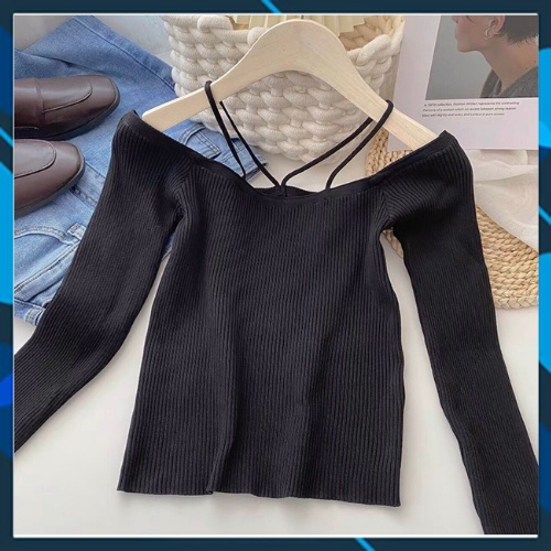 Áo len trễ vai tay dài ulzzang kiểu Hàn Quốc | BigBuy360 - bigbuy360.vn