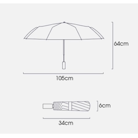 Ô dù gấp gọn che mưa nắng tự động đóng mở 2 chiều (10 nan)