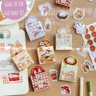 Hộp sticker 45 miếng Flora Decor hoạt hình dễ thương đáng yêu