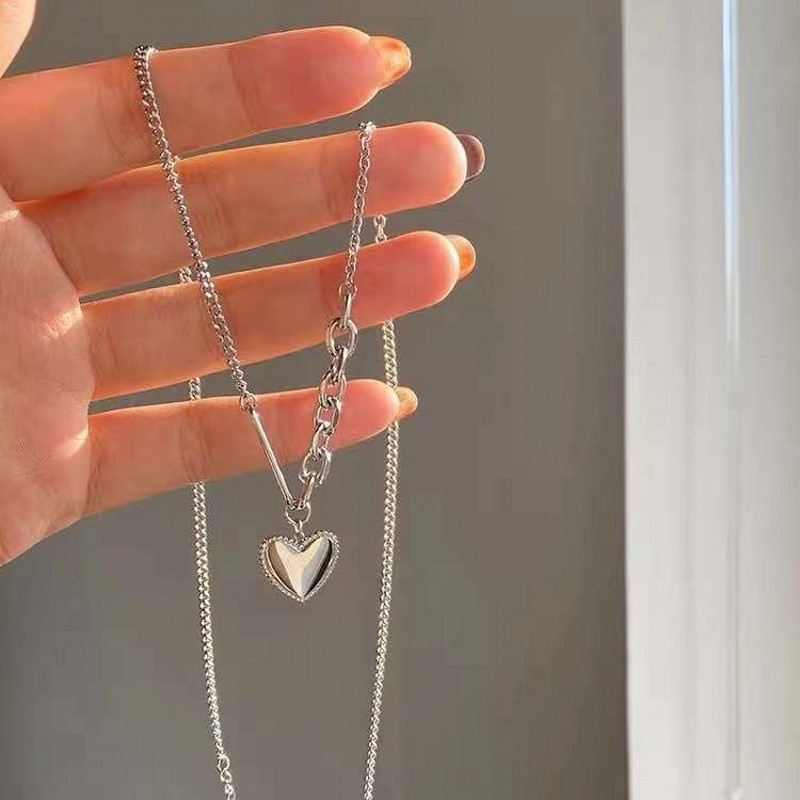 Vòng cổ Kim Loại Mặt Trái Tim Đơn Giản Thanh Lịch Cho Nữ
