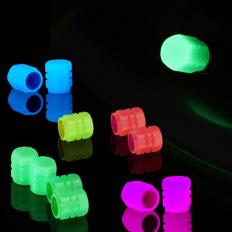 Nắp Van Bánh Xe Hơi Dạ Quang Mini Nhiều Màu Sắc Chống Thấm Nước/Bụi Bẩn Tiện Dụng