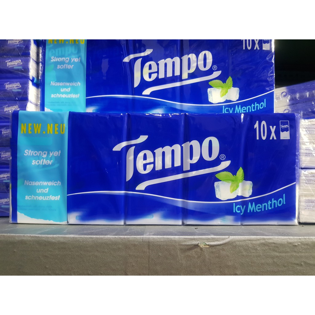 Khăn Giấy bỏ túi Tempo Icy Menthol 1 cây 10 gói